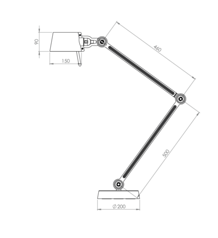 Bolt desk 2 arm foot tafellamp Tonone