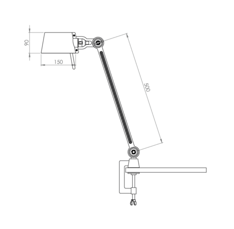 Bolt desk 1 arm clamp tafellamp Tonone