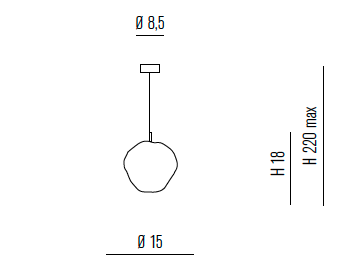 Saxa 15 cm hanglamp Metal Lux