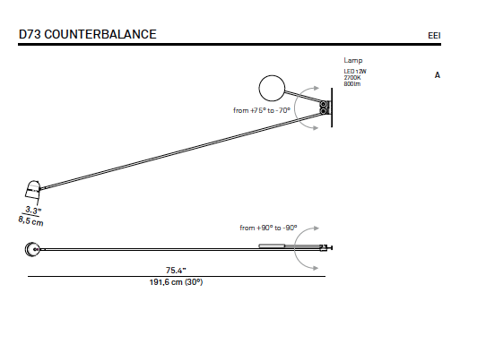 Counterbalance d73n wandlamp luceplan  