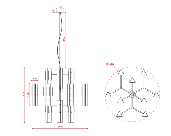 559.12 Excalibur Chandelier 12 hanglamp Tooy