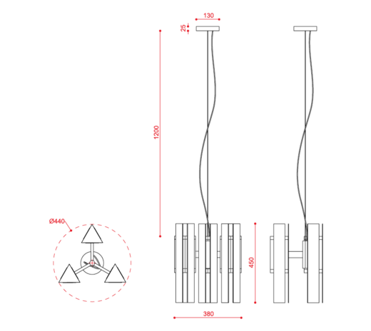 559.23 Excalibur Chandelier 3 hanglamp Tooy