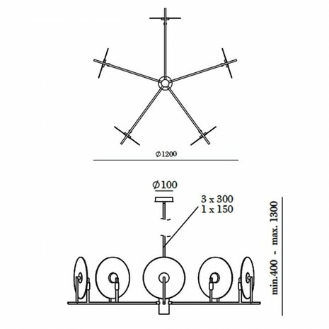 Erto C1257/5 hanglamp Aromas 