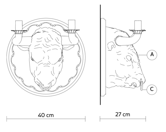 Corrado wandlamp Karman Italia 