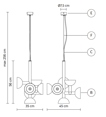 Sibilla 1B/N hanglamp Karman Italia 