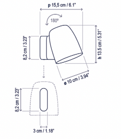 Nut a/01 wandlamp outdoor Bover