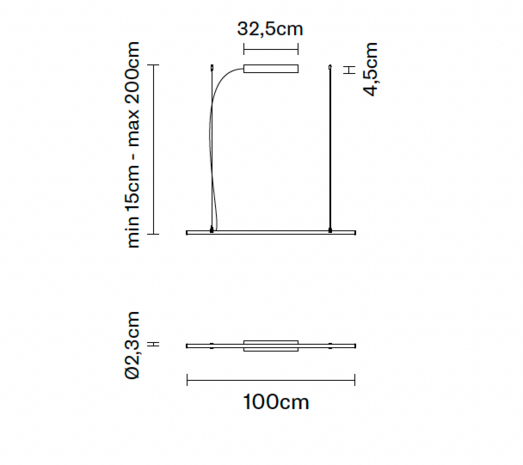 Freeline F44 100 cm hanglamp Fabbian