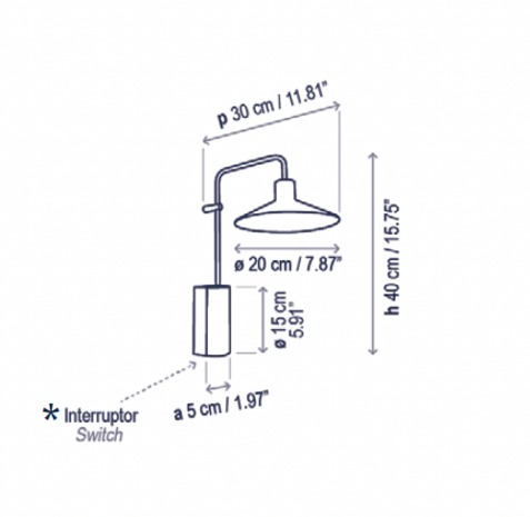 Platet A/02 wandlamp Bover