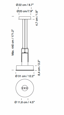 Arne domus hanglamp Santa & Cole 