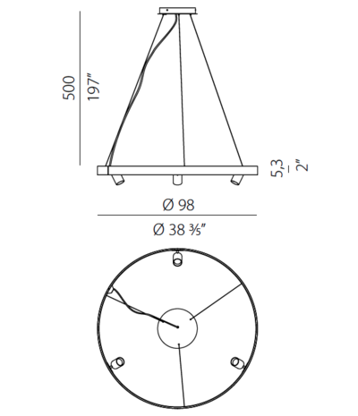 Arena 100 cm hanglamp Panzeri