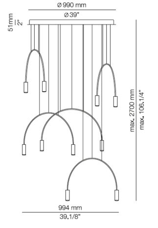 Volta R100S.5D hanglamp Estiluz 