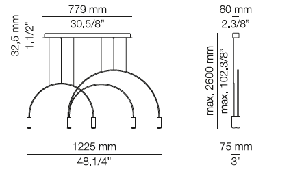 Volta L78S.1D1T hanglamp Estiluz 