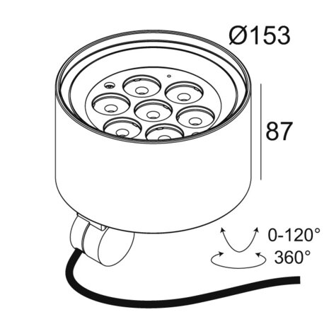 Frax mb superspot 9308 IP65 wandlamp outdoor Deltalight