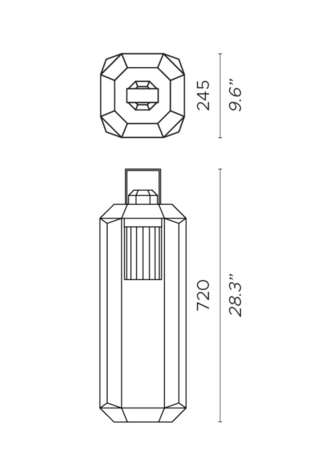 Cube small batterij outdoor tafellamp Contardi