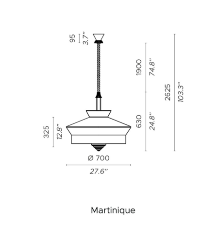 Calypso Martinique XL hanglamp Contardi