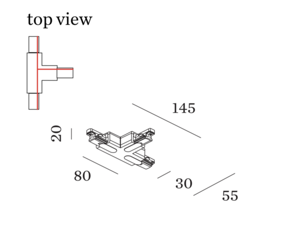 Track t-connector 1.0 1-fase  - Wever & Ducre 