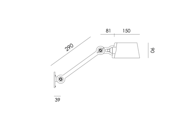 Bolt wall sidefit wandlamp Tonone