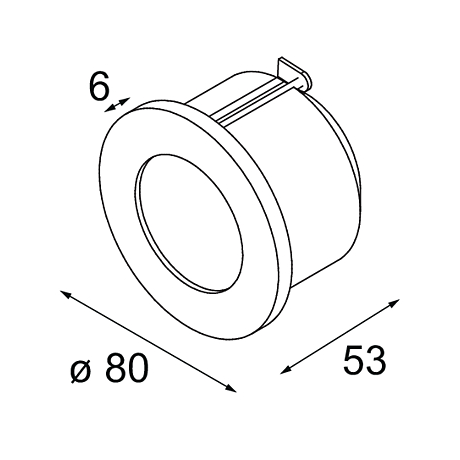 Doze round wall recessed 80 wandlamp Modular 