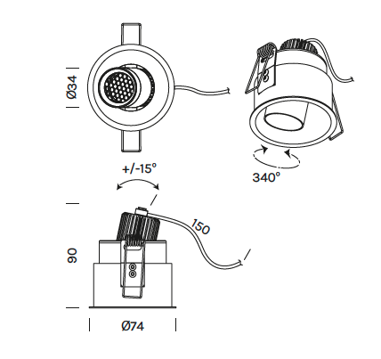 Tiny Adjustable inbouwspot Olev