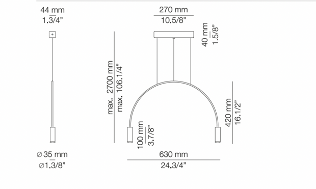 Volta t-3535s hanglamp Estiluz 