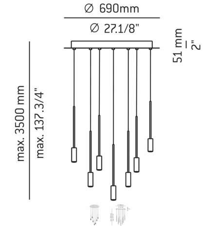 Volta R70S.7S hanglamp Estiluz 