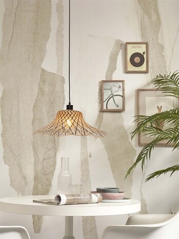 Ibiza L 65x20 black/natural hanglamp Good & Mojo 