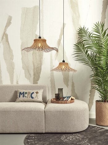 Ibiza L 65x20 black/natural hanglamp Good & Mojo 