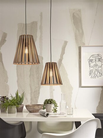 Merapi tapered L black/natural hanglamp Good & Mojo 