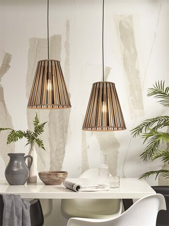 Merapi tapered L black/natural hanglamp Good & Mojo 