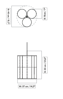 Hashira Raw pendant Ø40 cluster hanglamp Audo