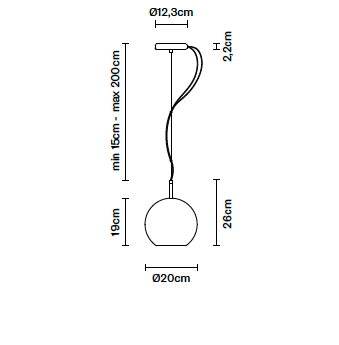 Beluga Royal D57 Ø 20 cm hanglamp Fabbian