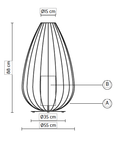 Cell ø 55 cm outdoor vloerlamp Karman Italia 