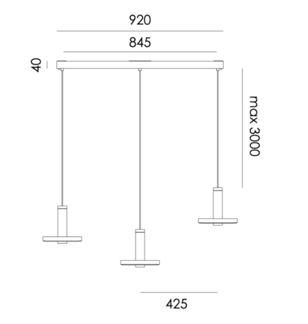 Beads 3 in line hanglamp Tonone 