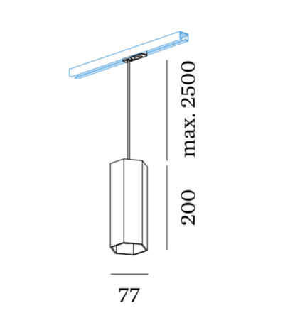 Hexo 2.0 on track (1-fase) gu10 hanglamp Wever & Ducre 