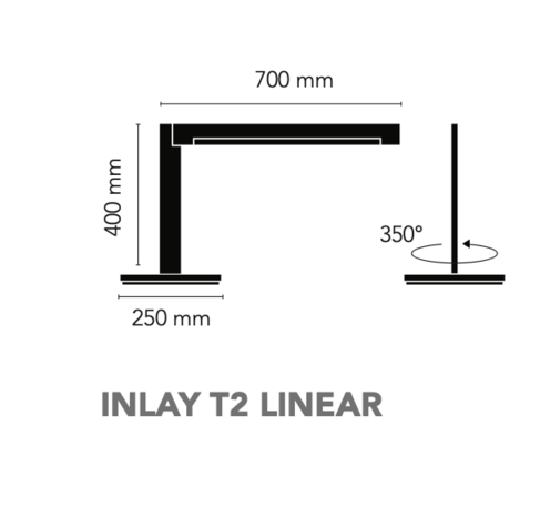 Inlay T2 linear gold tafellamp Light Point