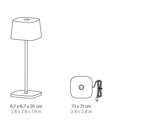 Ofelia pro micro portable tafellamp Zafferano 