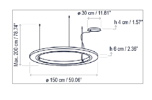 Roda S/150 hanglamp Bover 