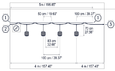 Nans Catenary S/16/4L outdoor hanglamp Bover 