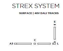Strex trackprofiel 2 meter opbouw/pendel - Wever & Ducre 