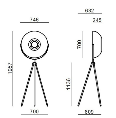 Demì Moon vloerlamp Stilnovo