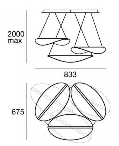 Diphy 3 sources hanglamp Stilnovo