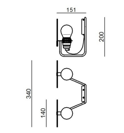 Bugia 2 Lights wandlamp Stilnovo
