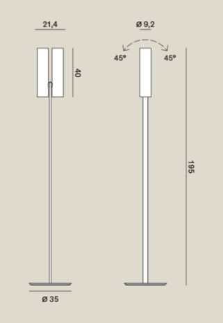 Tobu F1 vloerlamp Rotaliana