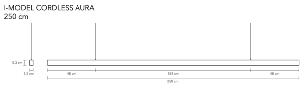 I Model Cordless Aura 250 cm  hanglamp Anour