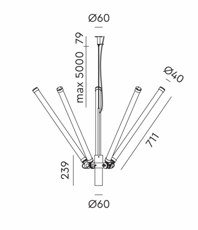 Mr. Tubes LED Chandelier hanglamp Tonone 