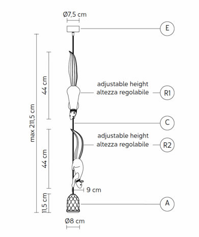 Sherwood e Robin 2 hanglamp Karman Italia 
