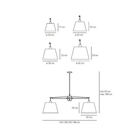 Tolomeo basculante 2 arms hanglamp Artemide 