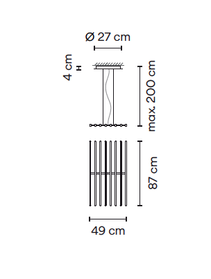 Rhythm Horizontal 2155 wood hanglamp Vibia 