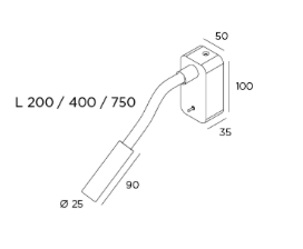 Scar 20 cm - Led 1FD built-up wandlamp Trizo21