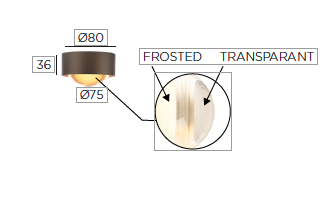 Bilo C Frosted semi recessed bathroom/out  plafondlamp Trizo21